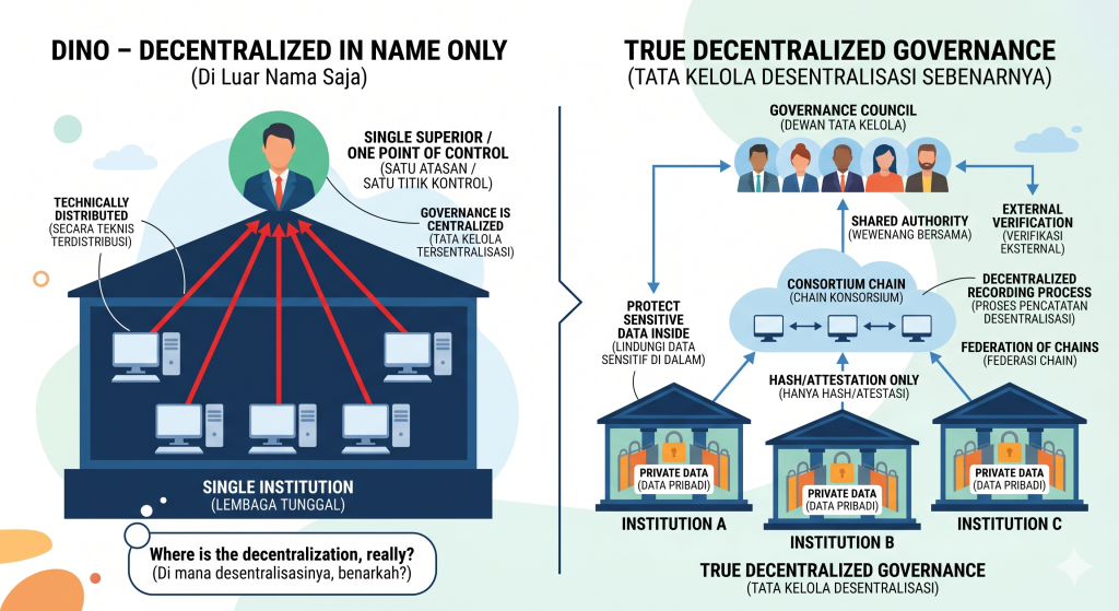 Decentralized In Name Only (image produce by nano banana AI)